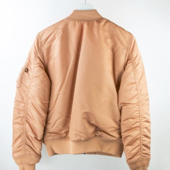 Alpha Industries Rose Gold Reversible MA-1 Bomber Flight Jacket - Picture 3 of 8